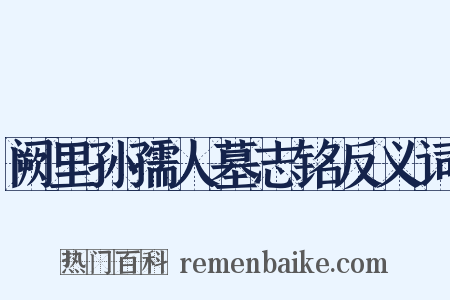 阙里孙孺人墓志铭反义词是什么意思的图片
